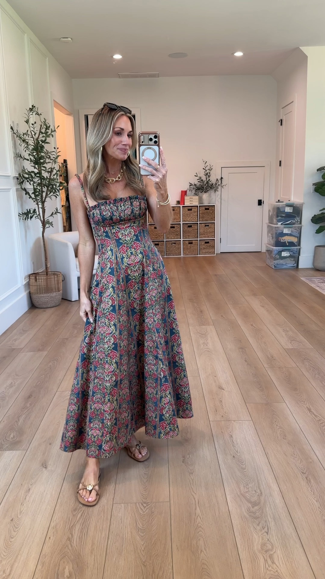 Wore the prettiest Hill House dress to lunch! It would be gorgeous for fall family photos or a fall event! Wearing my true size xs.

#LTKootd #LTKgrwm #LTKPetite