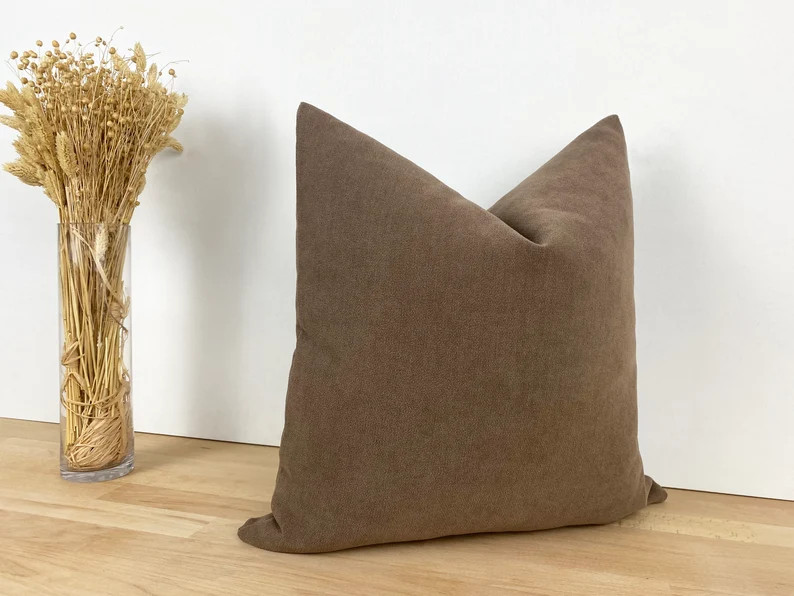 Mocha Pillow Cover Brown Linen Pillow Cover Mocha Euro Sham - Etsy | Etsy (US)