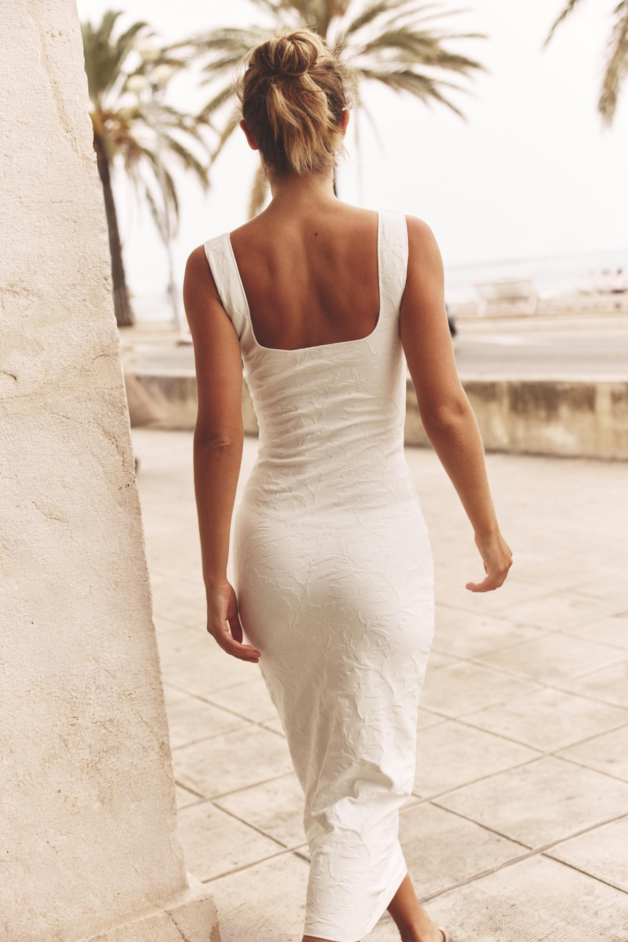 STRETCH SQUARE NECK DRESS | Zara US