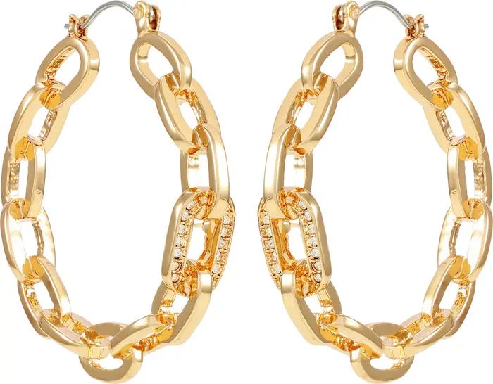 GUESS Crystal Chain Hoop Earrings | Nordstromrack | Nordstrom Rack