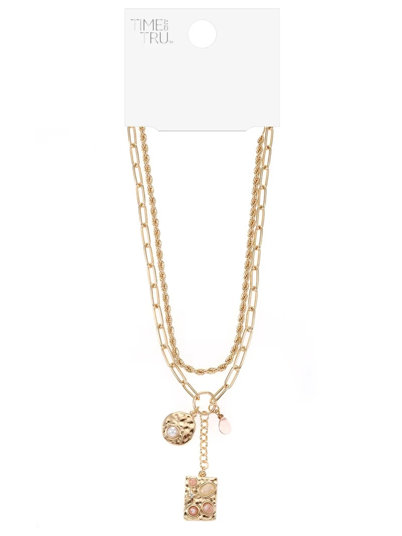 Time and Tru 2-Piece Layered Necklace Set | Walmart (US)