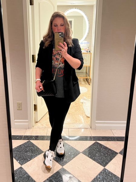 Casual Night Out // Blazer Outfit // Graphic Tee // Sneakers // Leggings // YSL // Easy Outfit 

#LTKstyletip #LTKunder50 #LTKFind