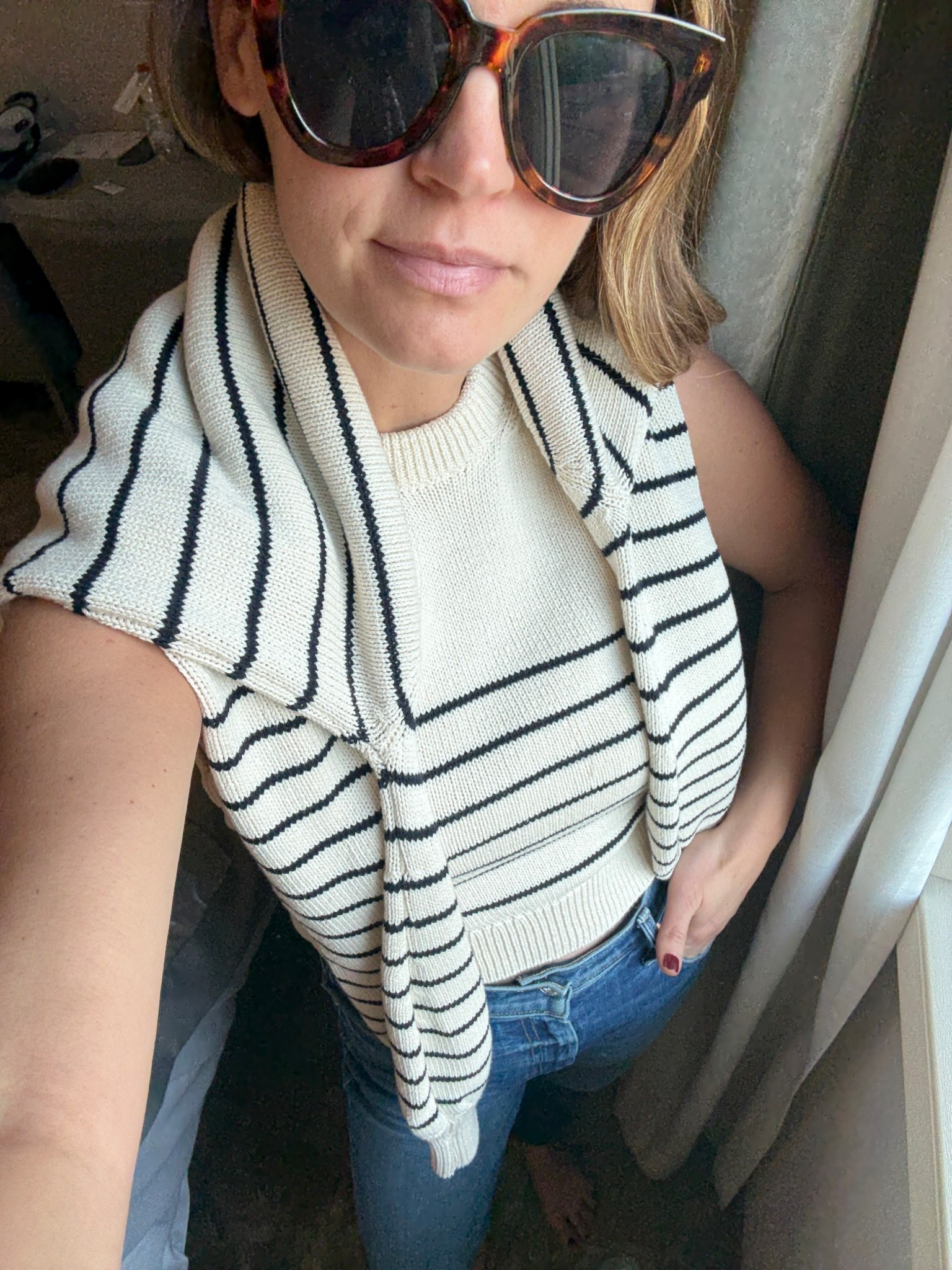 Long sleeve sweater size XS
Tank sweater size small
Jean size 25

#LTKOver40 #LTKSeasonal