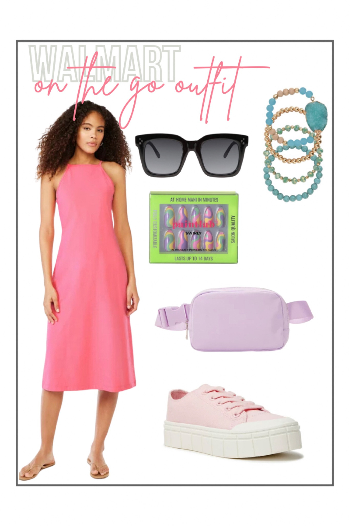 Easy summer on the go outfit. 
This dress has a built in bra!
Wearing a large

@walmartfashion #ad #walmartfashion #freeassembly 

#LTKunder50 #LTKstyletip #LTKbump