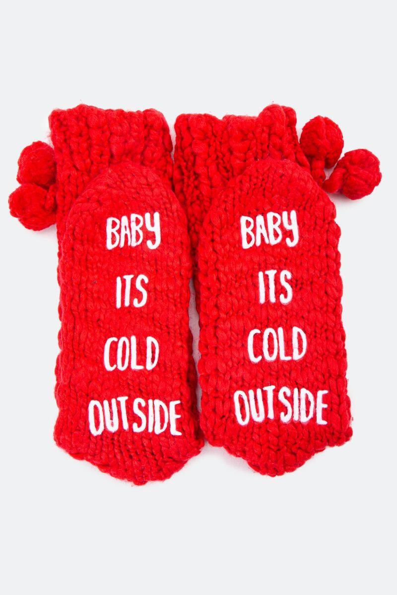 SHIRALEAH Joy Slipper Socks in Red | Francesca’s Collections