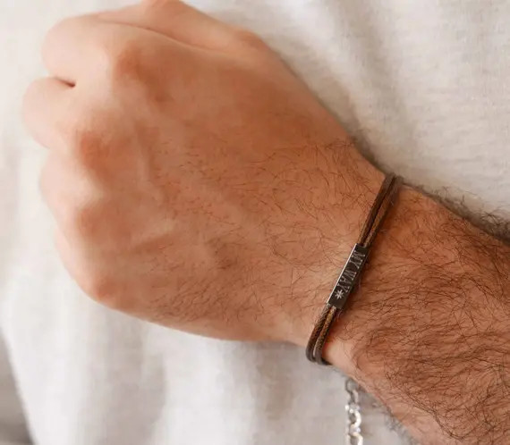 Men's Engraved Bracelet  Men's Personalized Bracelet | Etsy | Etsy (US)