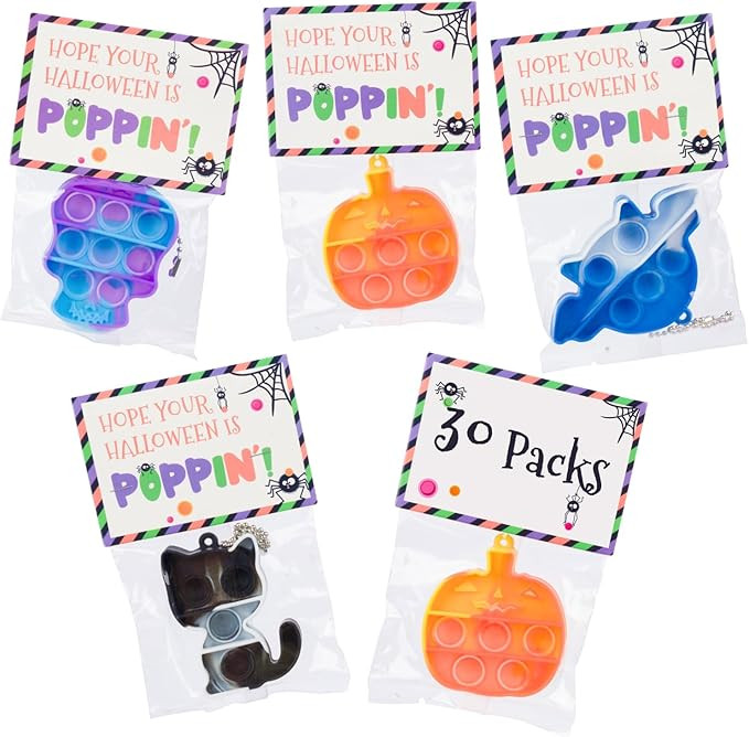 Halloween Party Favors , 30 packs Pop it fidget Halloween Toys, School Halloween Classroom Favors... | Amazon (US)