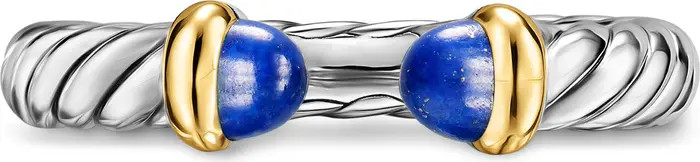 Petite Cable Open Ring in Sterling Silver with 14K Yellow Gold, 3.4mm | Nordstrom