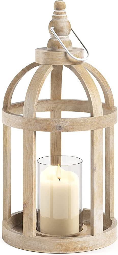 Barnyard Designs Wood Lantern Decor, Rustic Decor Candle Lantern, Outdoor Lanterns Farmhouse Cand... | Amazon (US)