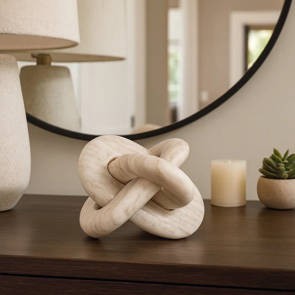 Decorative Object Marble Knot Sculpture For Home Decor - Stylish Figurine And Statues Inspired Li... | Wayfair North America