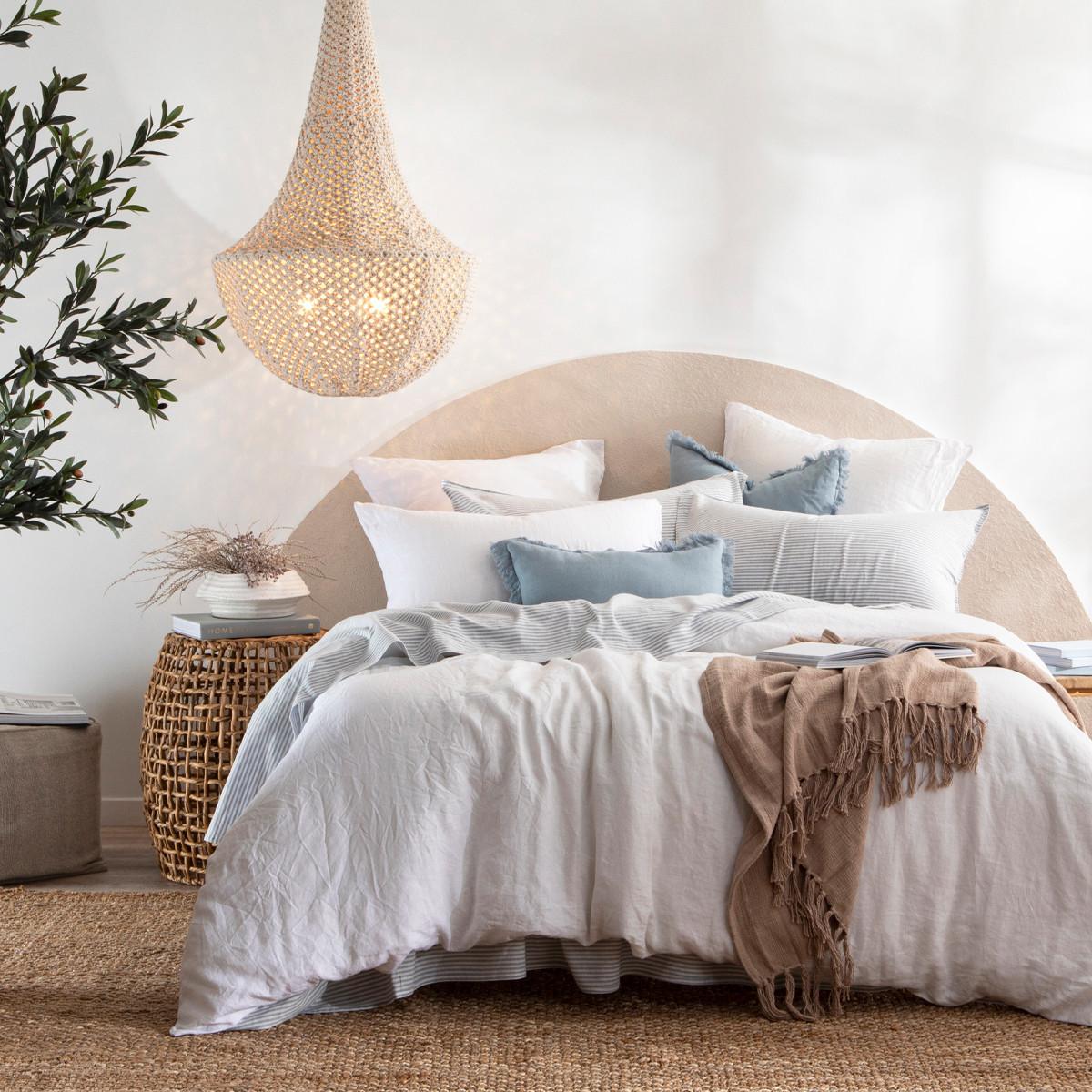 Washed Linen White European Pillowcase Pair [MUSBLINEN20_EURA] | Pillow Talk AU