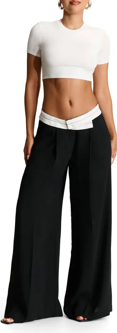 Foldover Waist Wide Leg Trousers | Nordstrom