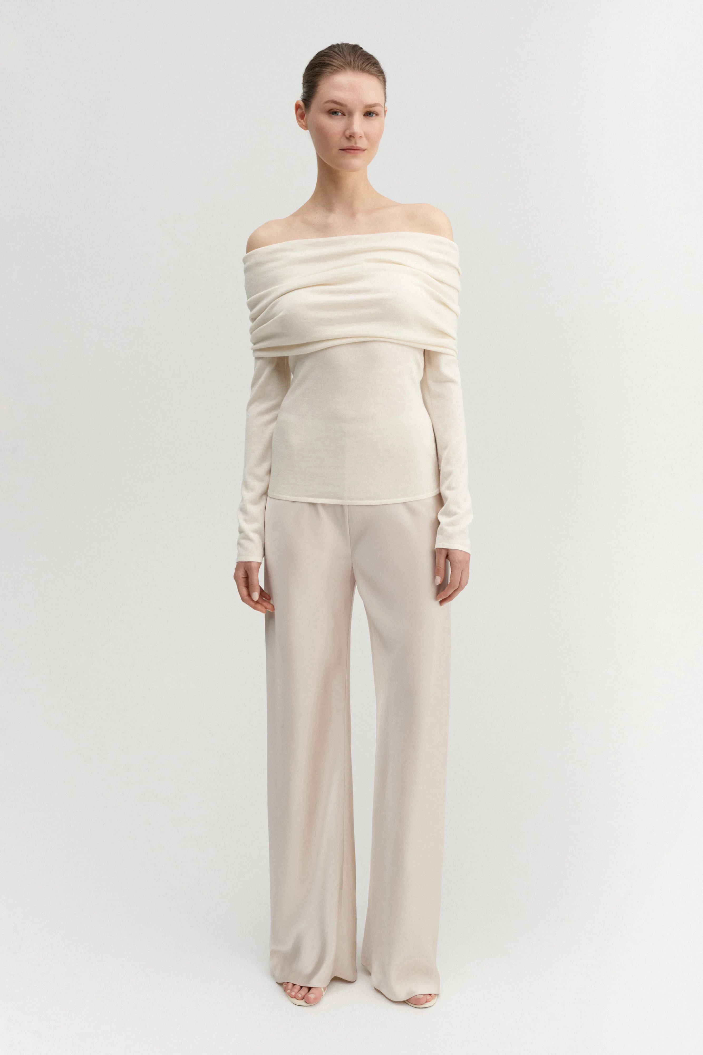 Cara Off Shoulder Top, cream | Almada Label