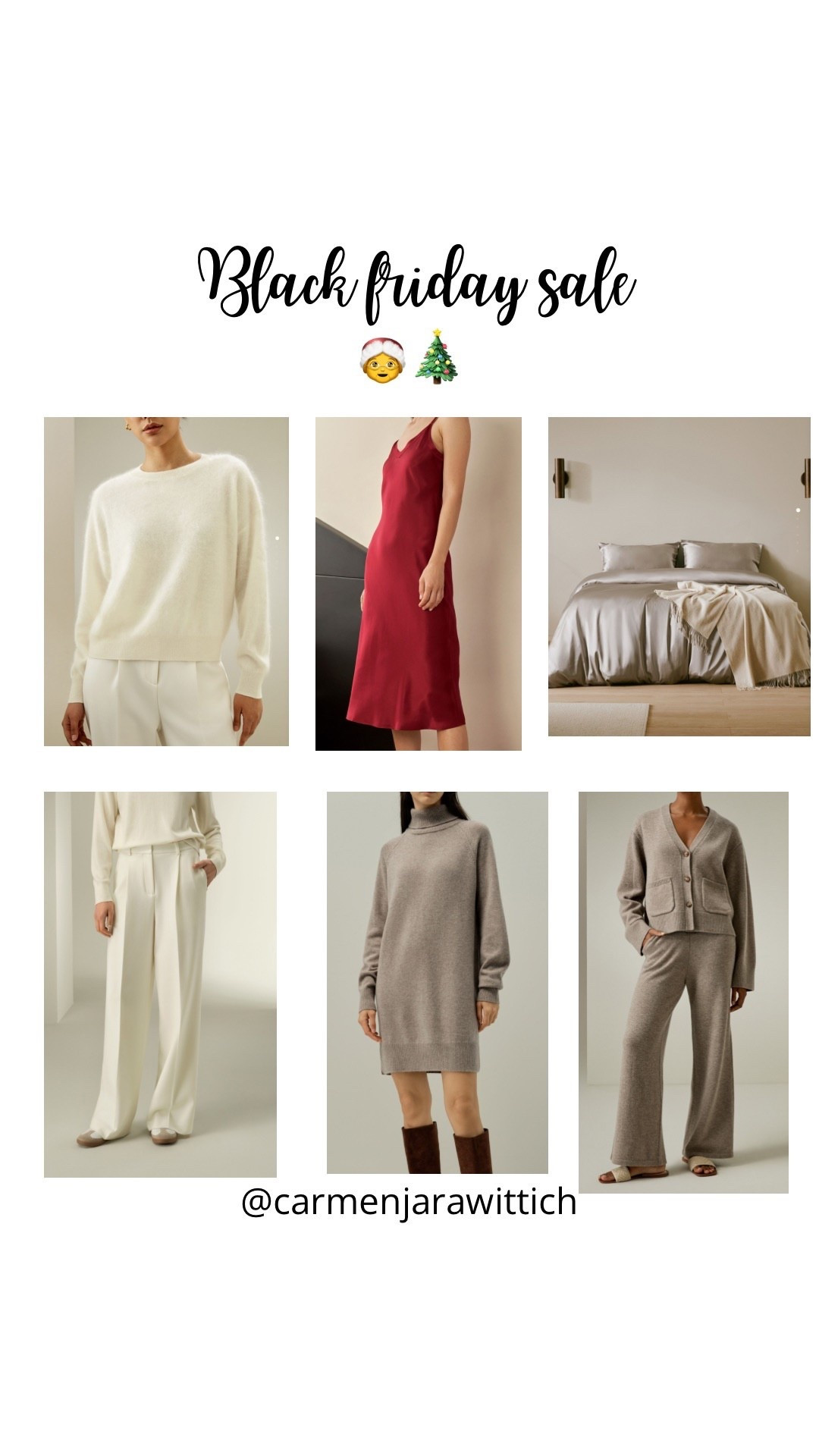 Got some presents for myself with an enormous discount 😍 20% off at 250€ ++ and 25% off at 420€ ++ ❤️🍾 Better be quick and please buy through my links. ✨

#silk #cashmere #ltkwinter #silkdress #bettwäsche #loungewear #ltkwinter #ltkluxury #carmenjarawittich #jumperdress

#LTKCyberWeek #LTKhome #LTKdeutschland