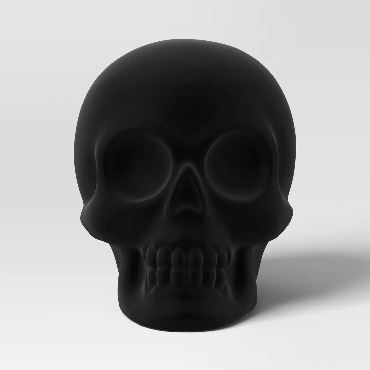 6" Plastic Flocked Black Skull Halloween Decorative Sculpture - Hyde & EEK! Boutique™: Indoor S... | Target