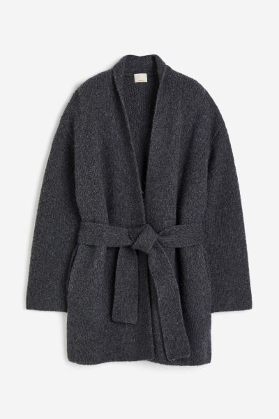 Oversized Cardigan mit Bindegürtel | H&M (DE, AT, CH, DK, NL, NO, FI)