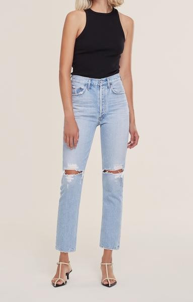 Riley High Rise Straight Crop in Clear Skies | AGOLDE