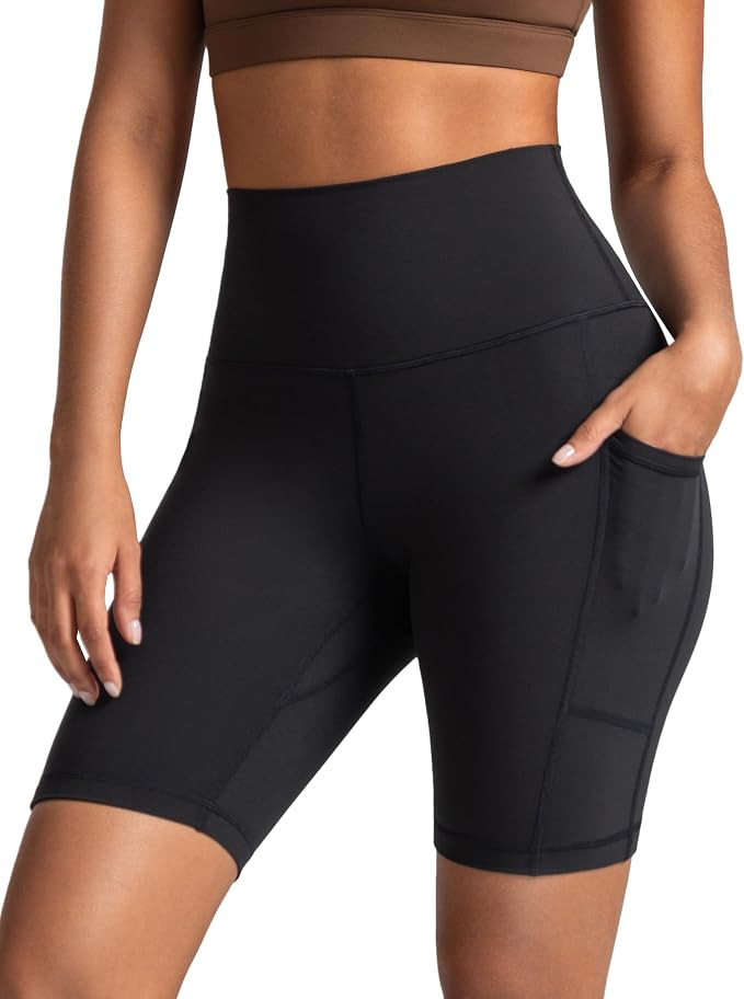Colorfulkoala Women's High Waisted Biker Shorts with Pockets 8" /10" Inseam Workout Yoga Shorts R... | Amazon (US)