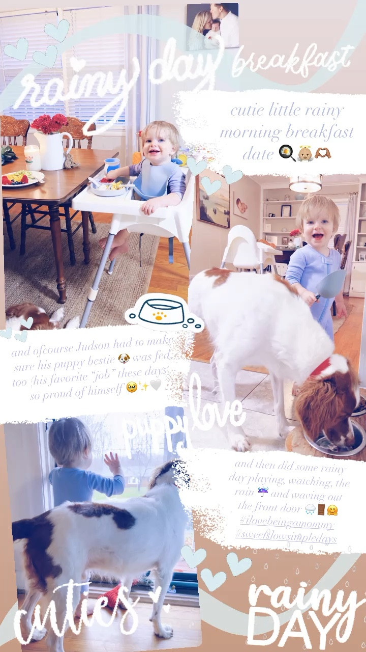 cutie little rainy morning breakfast date 🍳👼🏼🫶🏽

and ofcourse Judson had to make sure his puppy bestie 🐶 was fed, too (his favorite “job” these days) - so proud of himself 🥹✨🤍

and then did some rainy day playing, watching, the rain ☔️ and waving out the front door 🌧️🚪🤗
#ilovebeingamommy 
#sweetslowsimpledays

#LTKfamily #LTKbaby #LTKhome