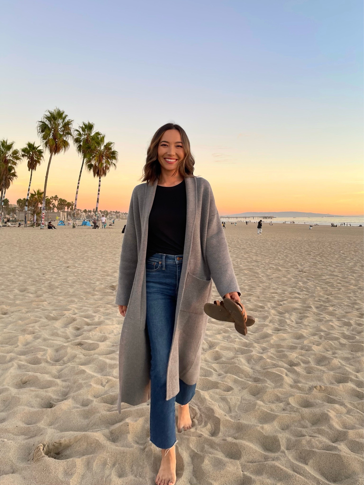 Spring beach outfit 

Comfy coatigan - xs, available in different colors 
Long sleeve tee - xs
Linked similar jeans - I recommend sizing down in both 

#LTKtravel #LTKstyletip #LTKSeasonal