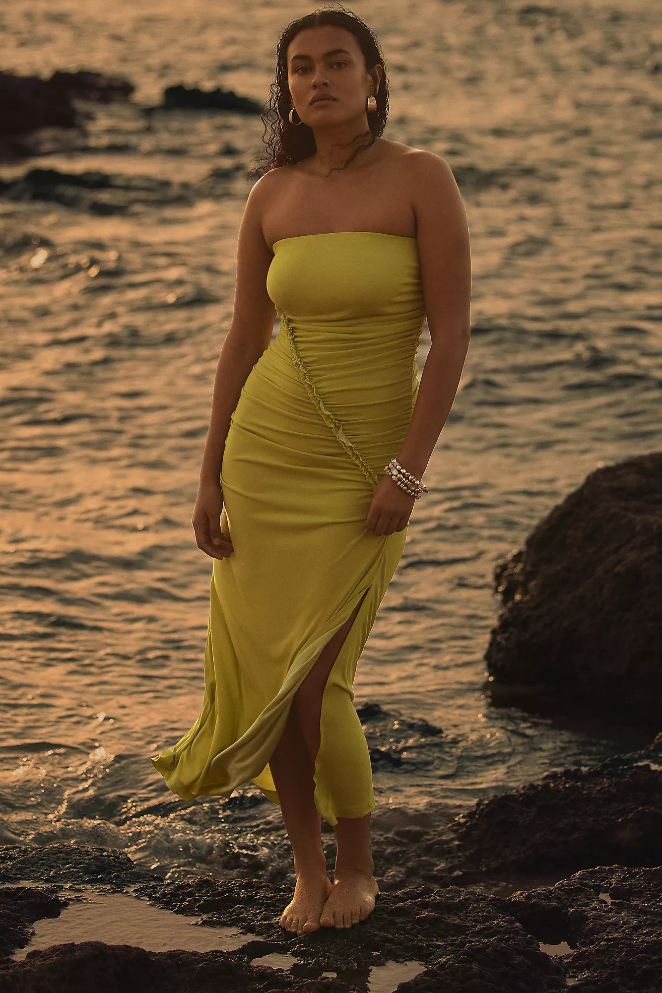 The Gabbie Strapless Ruched Tube Dress | Anthropologie (US)