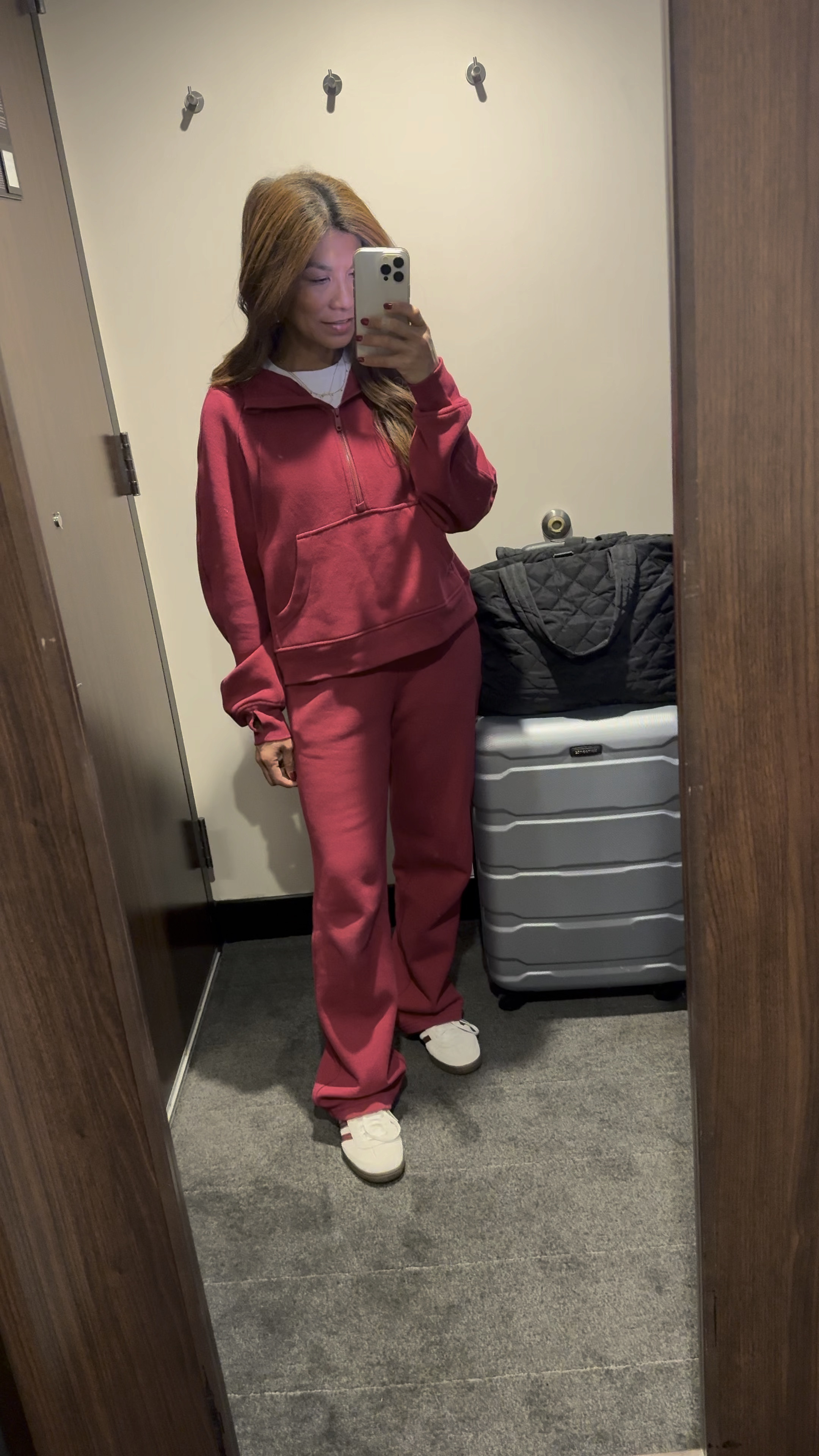 Pullover and sweatpants both in XS, oversized fit. So cozy! Travel
Outfit,Airport outfit. 
Adidas sneakers size down.


#LTKCyberWeek #LTKHoliday #LTKGiftGuide