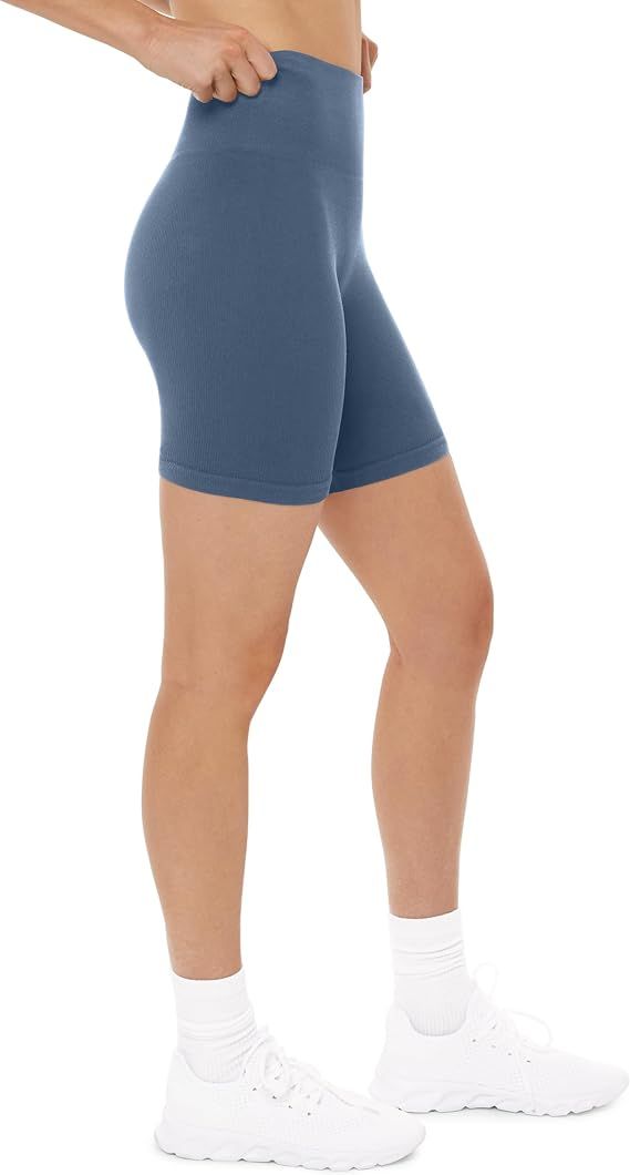 PAVOI ACTIVE SculptForm Collection | Women's Ribbed Seamless Sculpting 6" High Waisted Compressio... | Amazon (US)