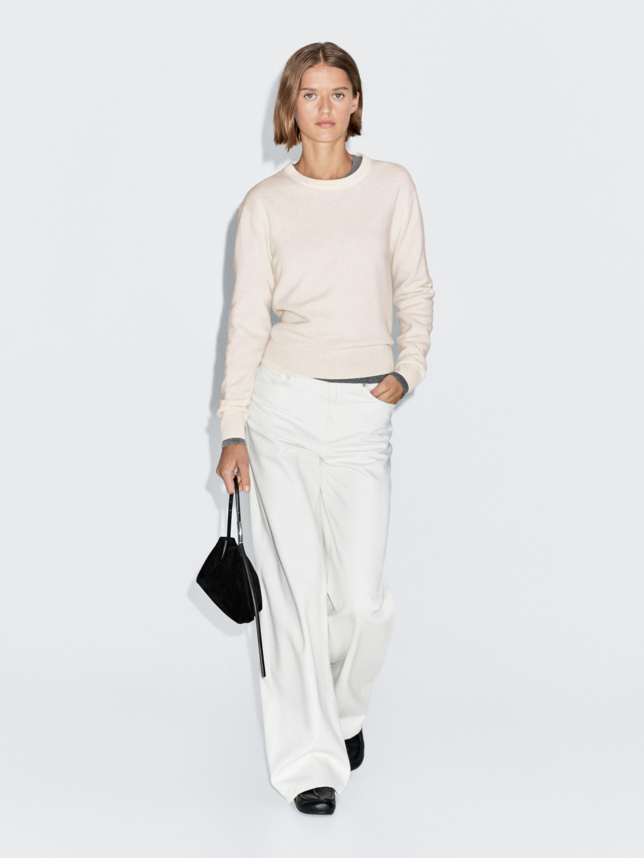 Strickpullover aus Wollmischgewebe mit Rundausschnitt | Massimo Dutti DE