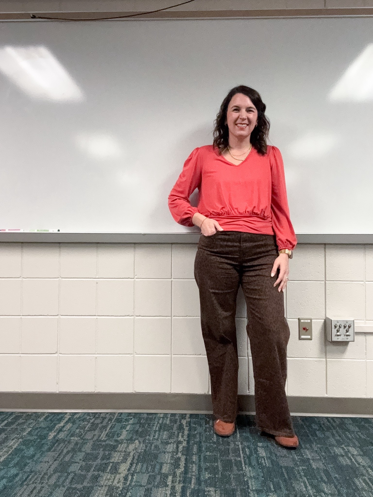 Leopard pants make everything better 😆

I’m in an 8

Shirt is thrifted but I linked some other options  