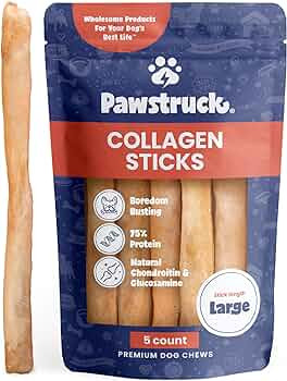 Pawstruck Natural Large 12" Beef Collagen Sticks for Dogs – Long-Lasting Rawhide Alternative, H... | Amazon (US)