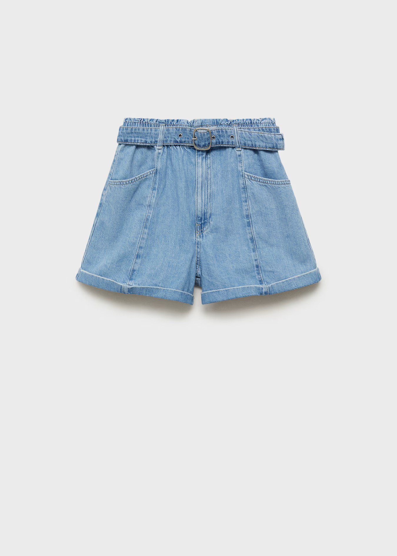 Paperbag shorts with rolled hem and belt | Mango (US/MX/AU)