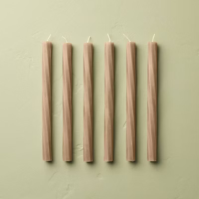 6pk 10" Soft Twist Taper Candles Brown - Hearth & Hand™ with Magnolia | Target
