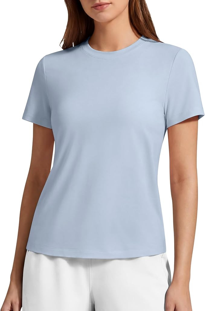 G4Free T Shirts for Women Short Sleeve Crewneck Relaxed Fit Tee Tops Hip Length Breathable Comfy ... | Amazon (US)
