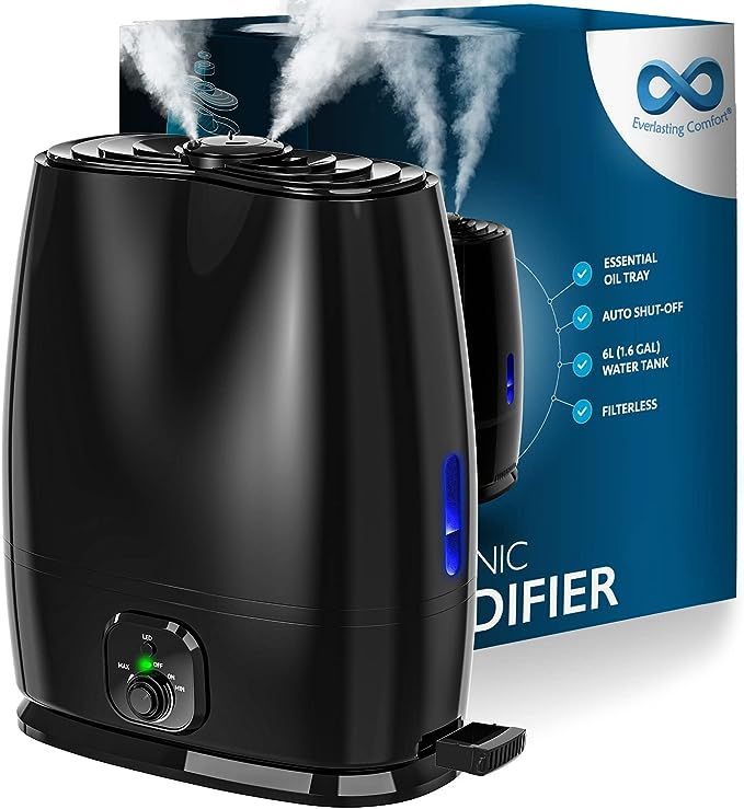 50-Hour Ultrasonic Cool Mist Humidifiers for Bedroom (6L) - Quiet, Filterless Humidifiers for Lar... | Amazon (US)