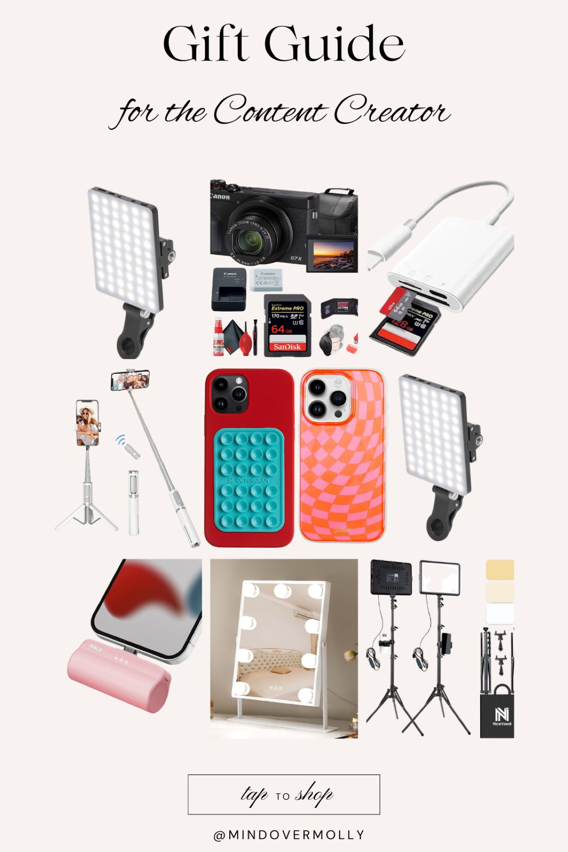 Gift Ideas for the content creator, influencer, tech fan, photographer 

#LTKHoliday #LTKSeasonal #LTKGiftGuide