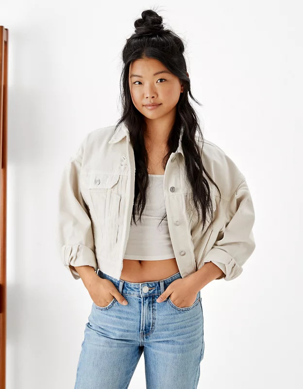 AE Cropped Denim Jacket | American Eagle Outfitters (US & CA)