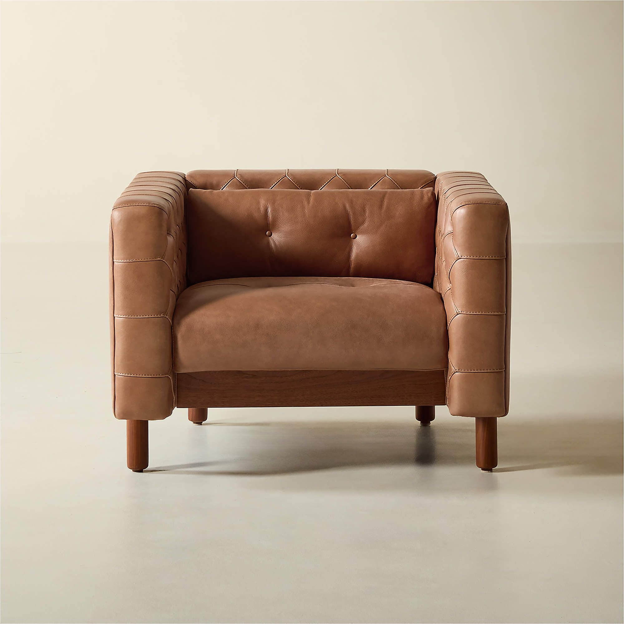 Marconi Tufted Saddle Leather Accent Chair by Gianfranco Frattini | CB2 | CB2