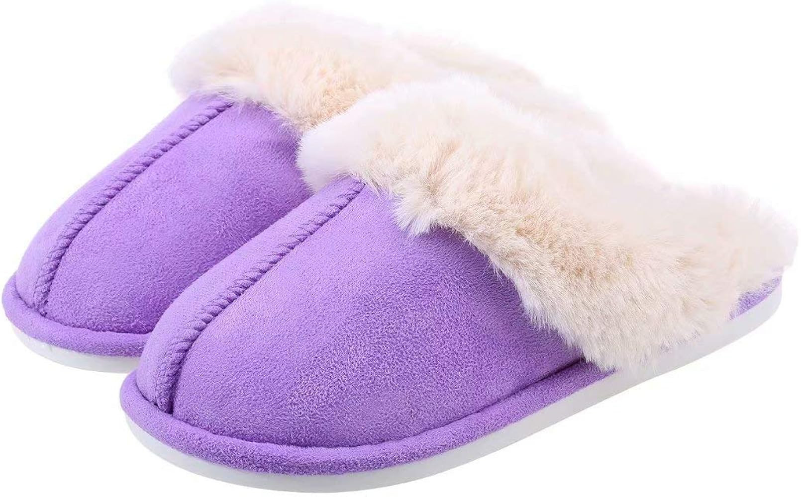 ZriEy Womens Suede Comfy Slippers Memory Foam Fluffy Warm Non-Slip Comfortable Slip-on House Shoe... | Amazon (US)