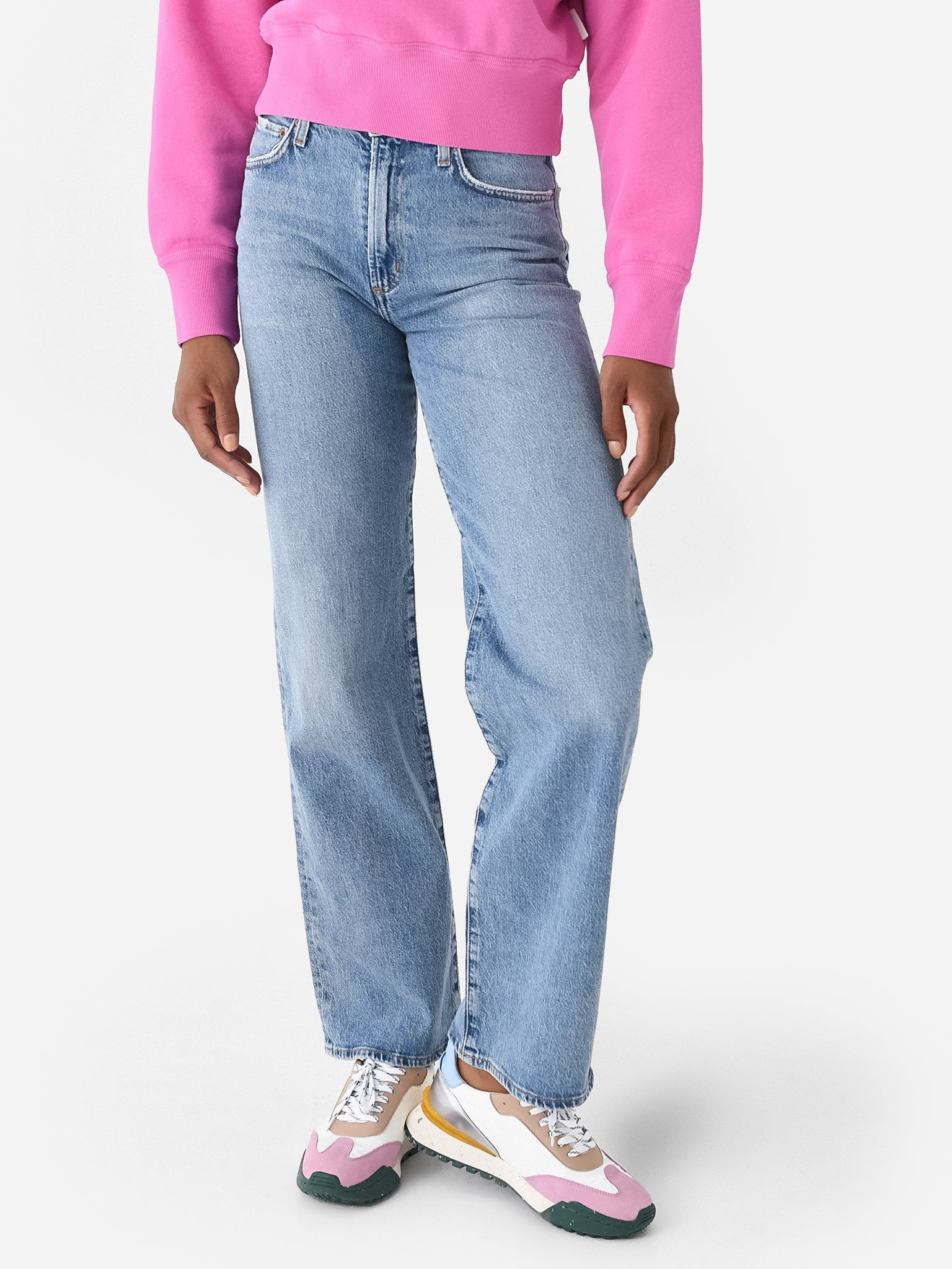 Agolde Women's Harper Mid Rise Relaxed Straight Jean | Saint Bernard
