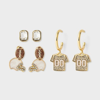 SUGARFIX by BaubleBar Headed to the Endzone Earring Set 3pc - Multicolor | Target