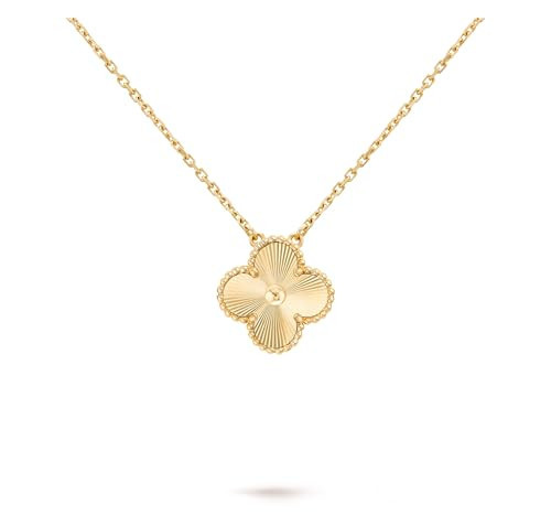 SLYSZMC 18K Gold Plated Four Leaf Clover Necklace for Women, Lucky Clover Pendant Necklace, Dainty Minimalist Gold Jewelry with Adjustable Chain, Meaningful Gift for Her | Amazon (US)
