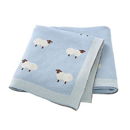 mimixiong Baby Blanket Knit 100% Cotton Toddler Blankets for Boys and Girls with Cute Sheep Size ... | Amazon (US)