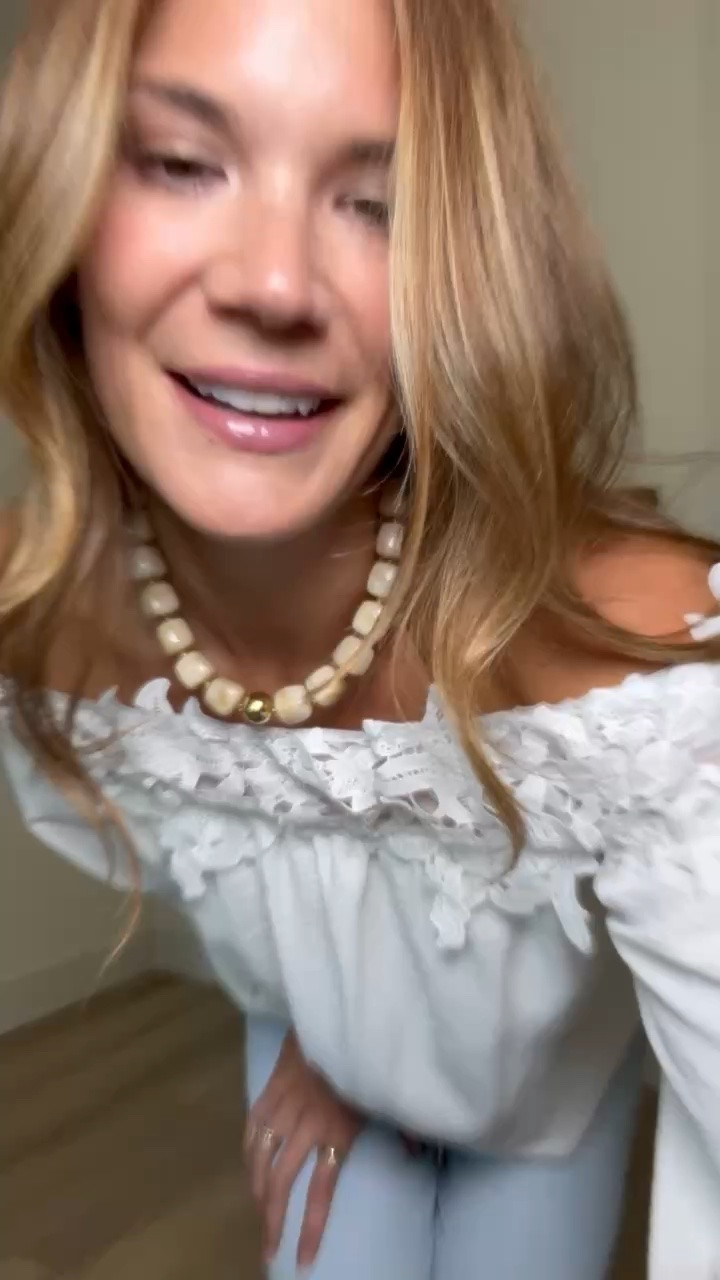 This white lace top is such a pretty way to soften up denim. The off the shoulder neckline and flowy fit make it an easy option for dinner, date night, or transitioning into fall.

Size L

White lace top, Off the shoulder top, Tall girl outfits, Light wash jeans, Fall transition outfit, Date night outfit, Feminine style, Denim outfit, Long inseam jeans, Stang and Co

#LTKootd #LTKSeasonal #LTKOver40