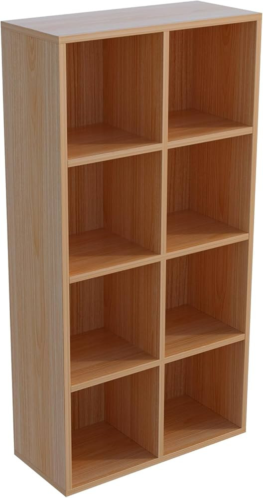 8-Cube Storage Shelf Bookcase - Wooden 4-Tier Floor Standing Open Bookshelf for Home and Office, ... | Amazon (US)