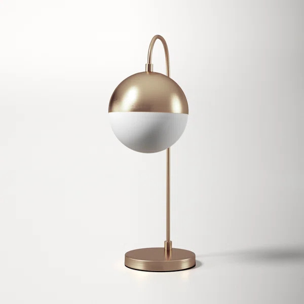 Gareth 20.5" Brass Gold/Black Desk Lamp | Wayfair Professional