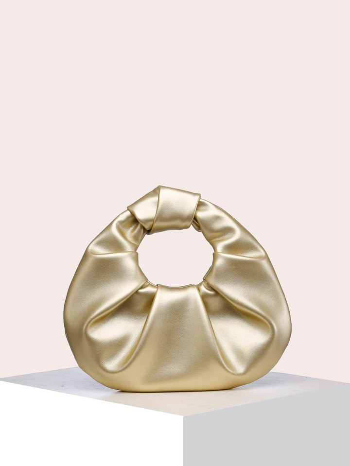 Bolso metálico minimalista con pliegues, funky, punk y bolso para vestir en la calle | SHEIN