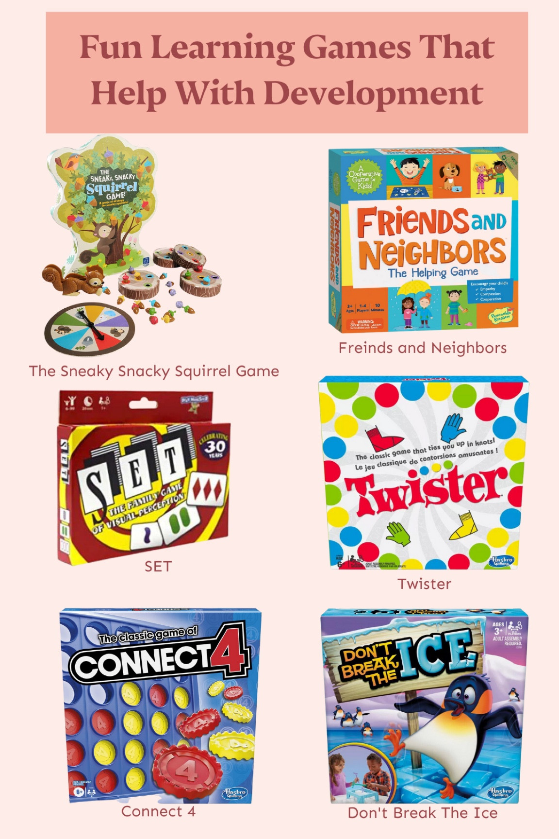 Checkout some fun games that can help with learning development! #kidgames #learningdevelopment


#LTKGiftGuide #LTKkids #LTKfamily