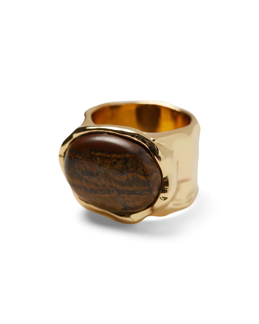 Hammered Tigers Eye Ring | We Wore What