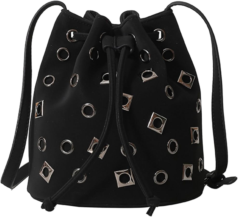 Bucket Bags for Women, Studded Purse Mini Leather Hobo Bag Y2K Trendy Studded Crossbody Bucket Ha... | Amazon (US)