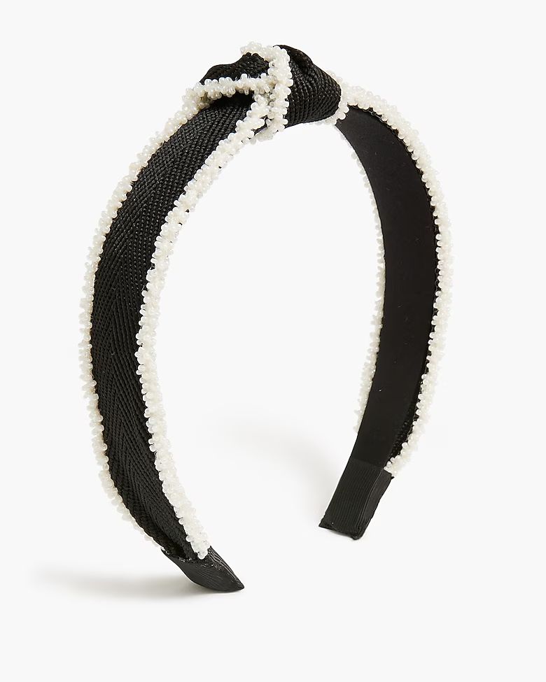 Pearl-lined knotted headband | J.Crew Factory